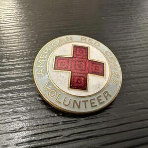 Vintage WWII American Red Cross Volunteer Lapel Hat Pin GC